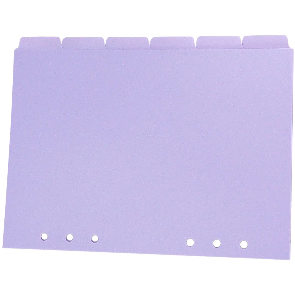 

6pcs Notebook Refill Dividers Pp Loose-Leaf Page Markers For Binder Notepad Organizers A4 Index Tabs Plastic Divider Set