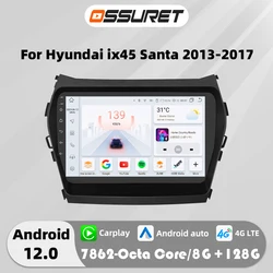 Android Auto Car radio GPS Stereo For Hyundai Ix45 Santa Fe 2013 -2017 2din Autoradio Multimedia player 4G Octa Core Head Unit