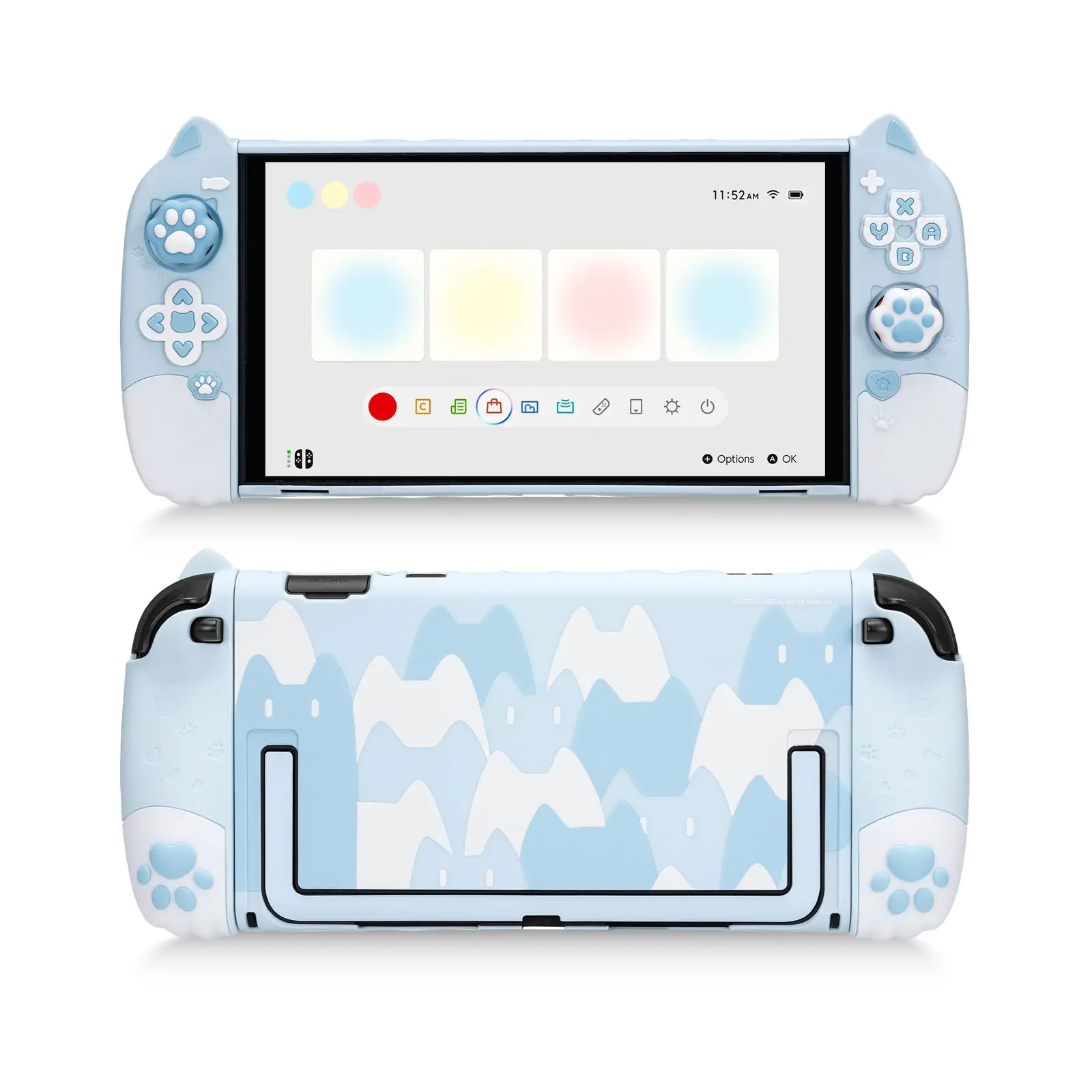 GeekShare beschermhoes compatibel met Switch 2 (2025), roze kattenpoot siliconen ergonomische & verbeterde grip