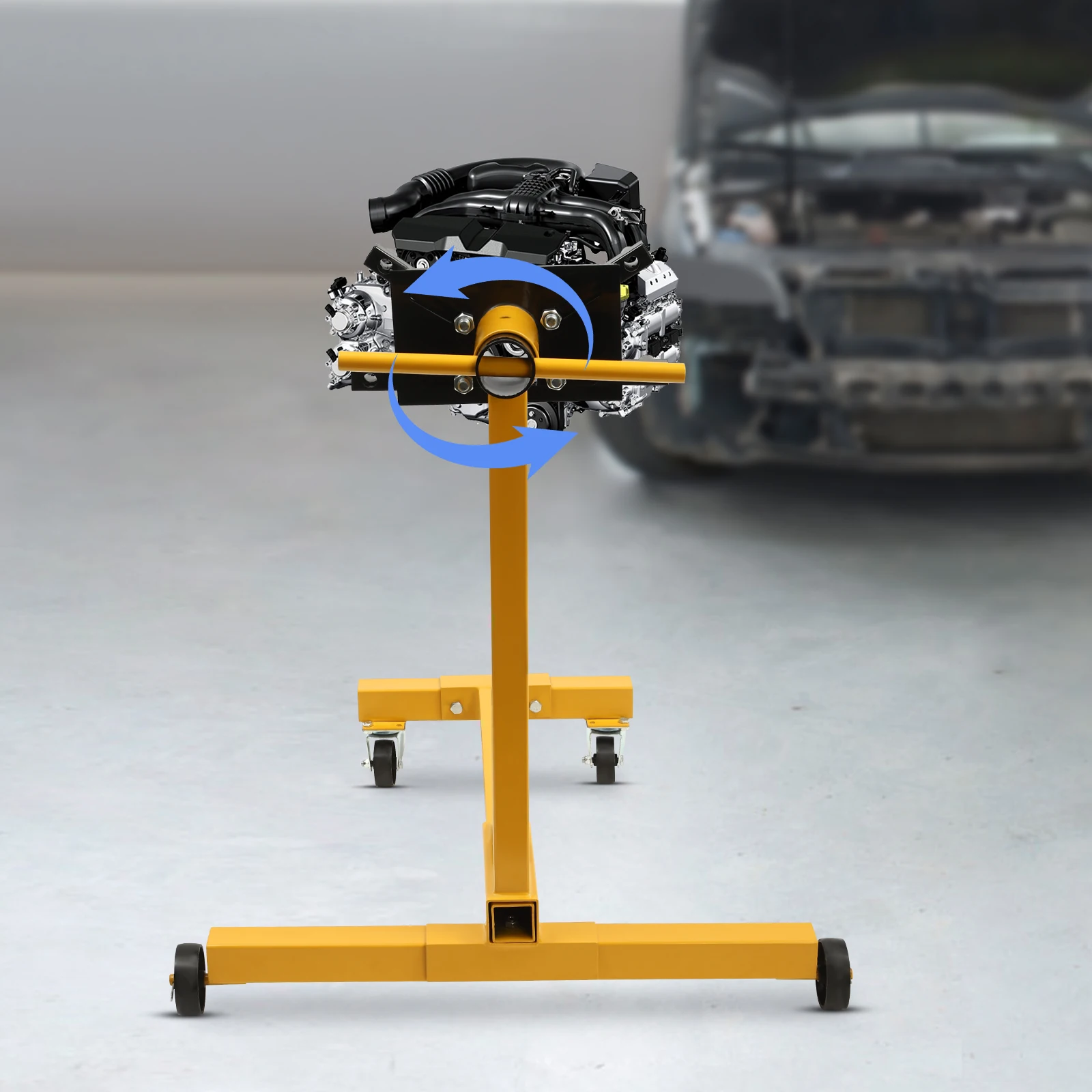 

1000 lbs Rotating Engine Stand Adjustable Motor Stand Carbon Steel Bracket Engine Lift Stand for Aviation Auto Ship