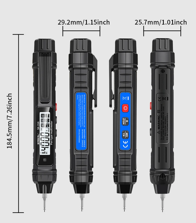 SANKOL SK-216/SK-216B Digitalmultimeter 4000 Zähler NCV Spannungsdetektor Stift Auto-Range Kapazitäts-Ohm Hochpräzisions-Tester – Detail 10