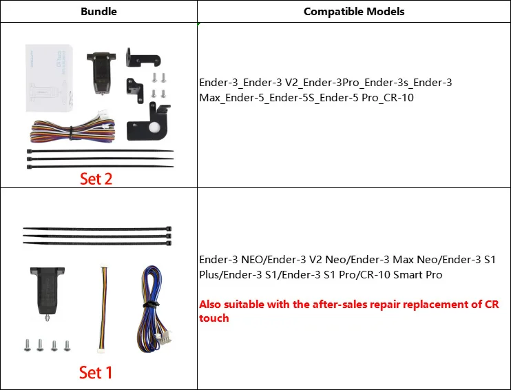 CREALITY Original CR Touch Kit Auto Leveling Upgrade 32 Bit Sensor 3D Printer for Ender 3 V2/3 Pro/Ender 5/CR-10 Without Bracket