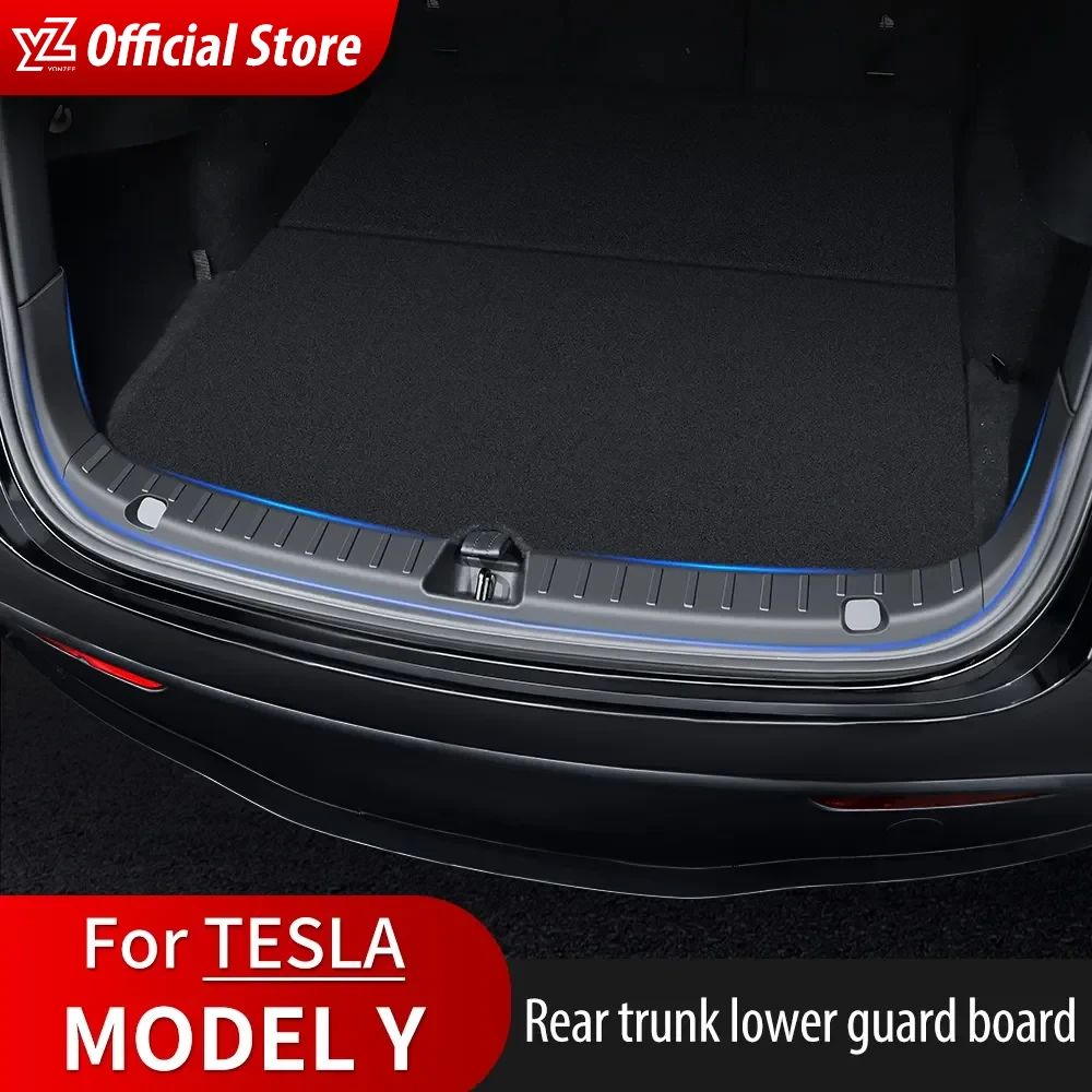 YZ For Tesla Model Y Trunk Sill Plate Protector TPE Rubber Protector 2021-2023 Tesla Threshold Bumper Pad Prevent Scratching