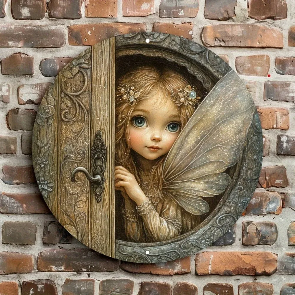 2026 2D Enchanted Fairy Door Wall Art Wooden Peeking Fairy With Vibrant Eyes Wings For Home Outdoor Party Decor Garden Miniat