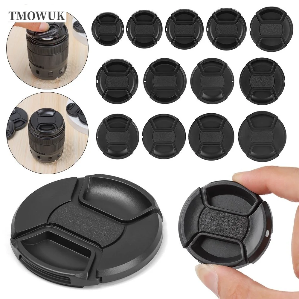 Per Nikon D5200 D5300 D5500 D5600 D600 D610 D7000 D7100 D7200 D7500 Tappo dell'obiettivo della fotocamera Coperchio protettivo Pizzico centrale Snap-on 49mm 5