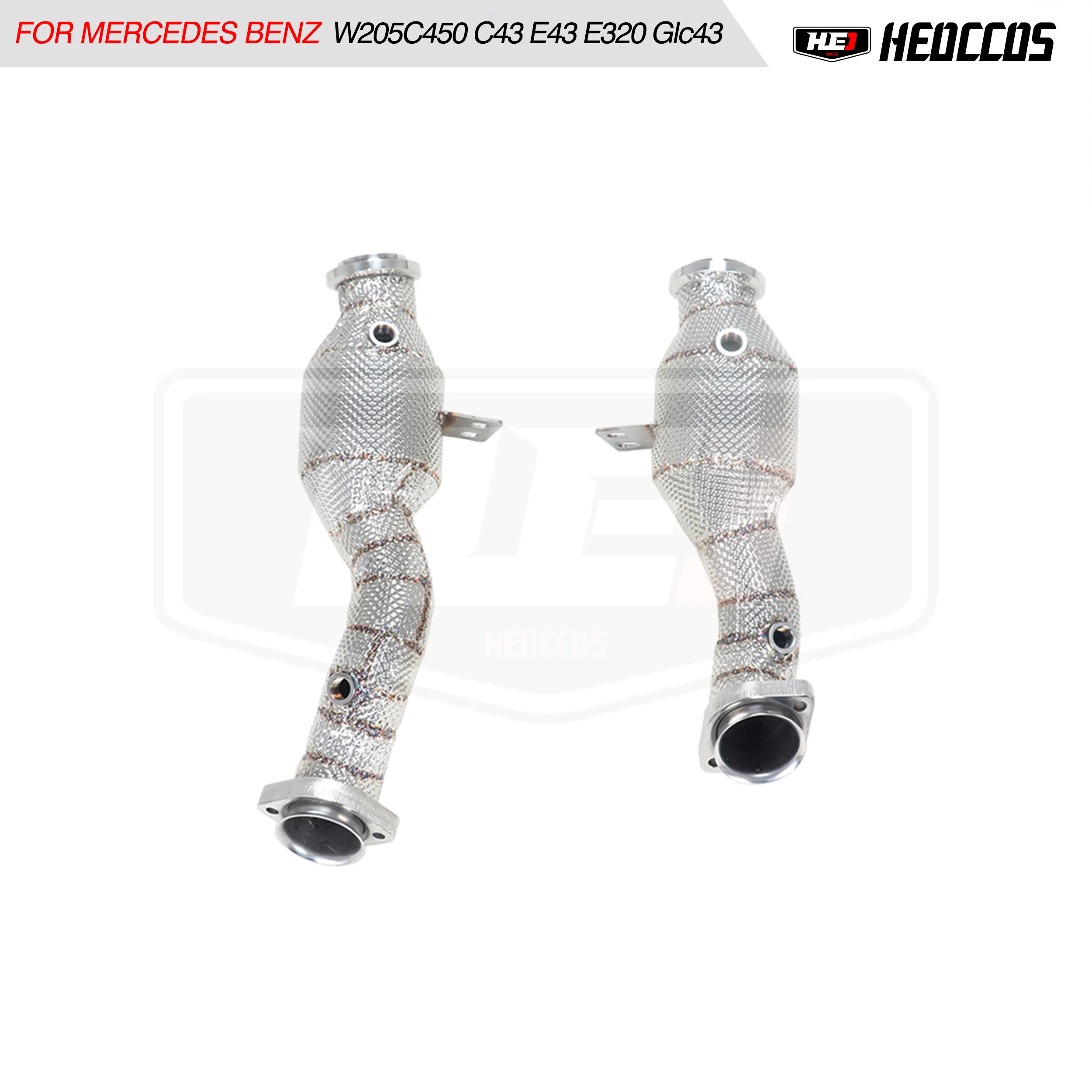 

HEO 304 stainless downpipe catted exhaust downpipe for Mercedes BENZ W205 C400 C450 C43 e43 e320 glc43 downpipe exhaust