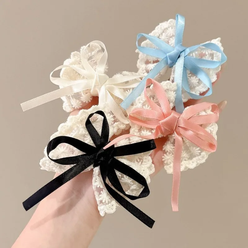 

2Pcs Sweet Girls Hair Clips Lace Pink Heart Lolita Bow Hairpin for Female Lolita Hair Clip Hair Accessories Barrettes Headwear