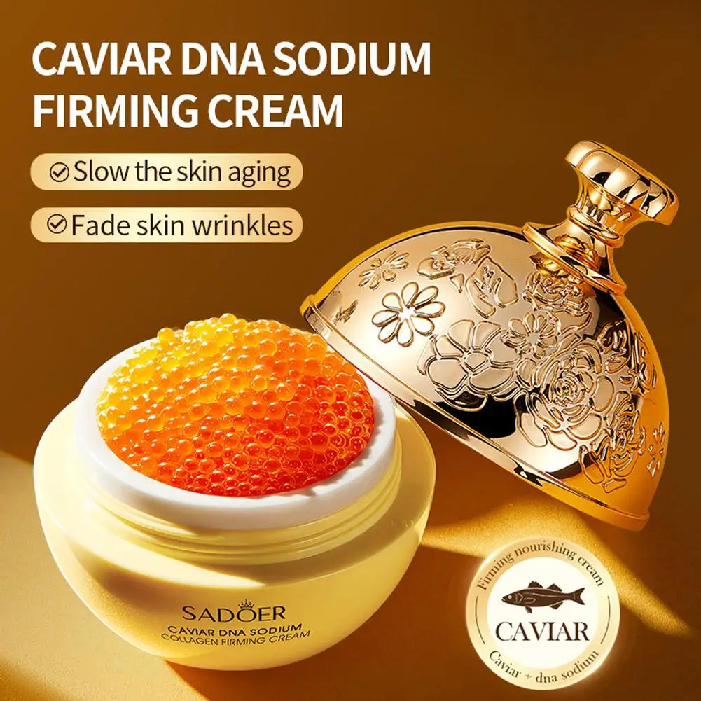 Crema facial antiarrugas de colágeno, reafirmante, lifting, decoloración de líneas finas, Caviar, hidratante, suavizante, brillo, producto para el cuidado de la piel