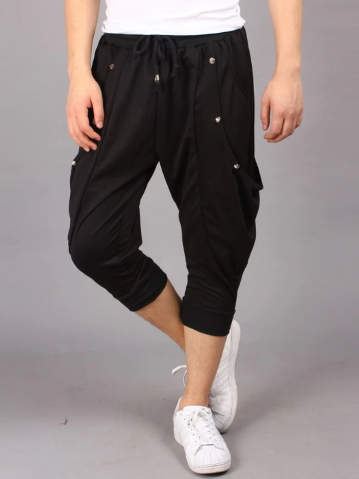 

Summer Men's Casual Harlan orts Trendy Slim Fit mid Waist Pants Youthful Energy Sle Anti-Wrinkle Thin Nylon Fabric