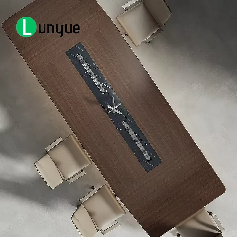 Luxury Modern Octagonal Long Wood Conference Table Simple Negotiation Reception Desk Large Size MDF for School Office Meeting
