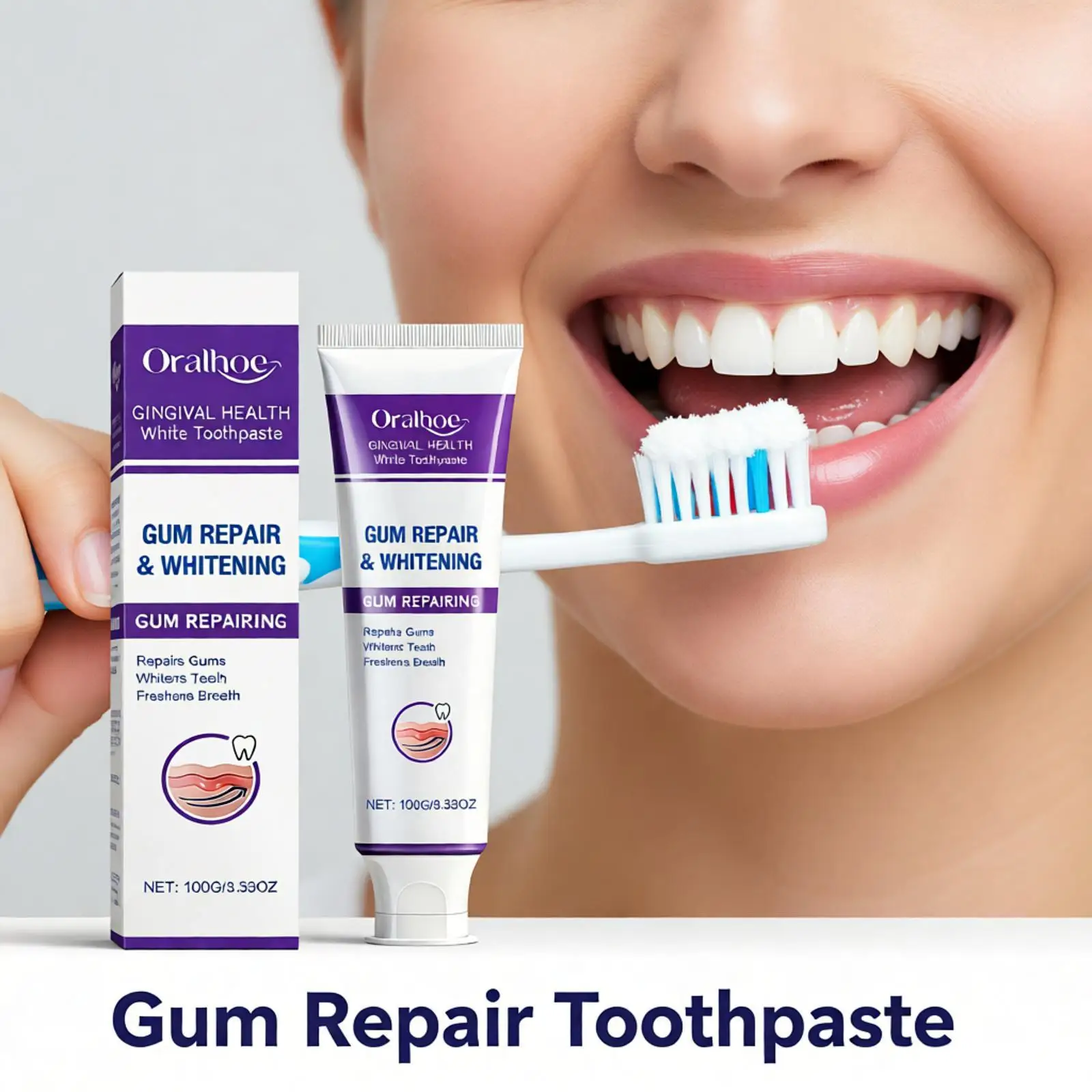 

Gum Regeneration Toothpaste for Whitening Teeth Stains Tartar Removal Reduce Plaque Fresh Oral Protect Enamel Repair Toothpastep