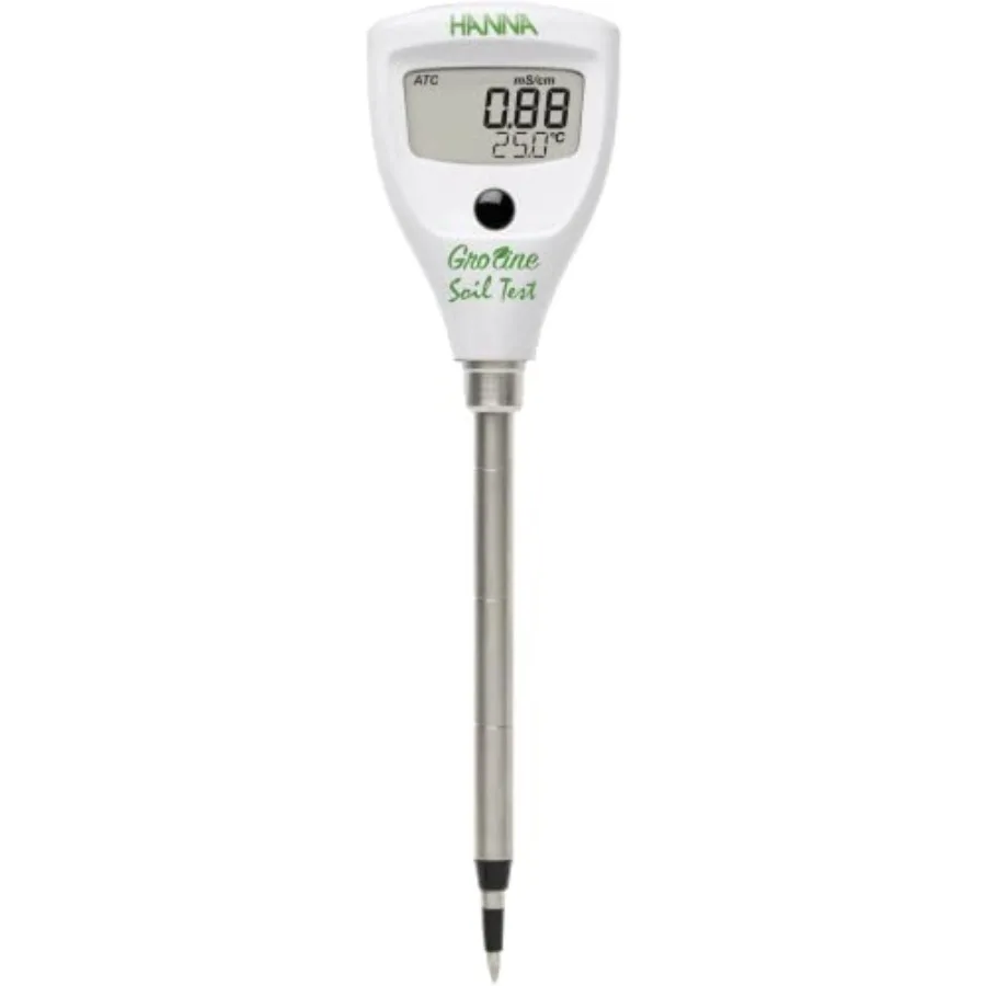 Groline Soil Test Direct Soil Conductivity Tester HI98331 for agricultural use stainless steel probe black housing waterproof a