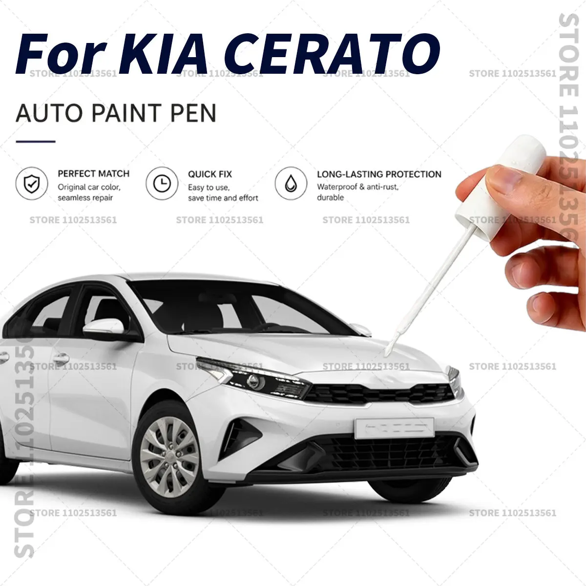 

Car Paint Repair Pen Touch Up Paint Brush Scratch Remover for Deep Scratches and Marks For KIA CERATO Black White Orange Blue