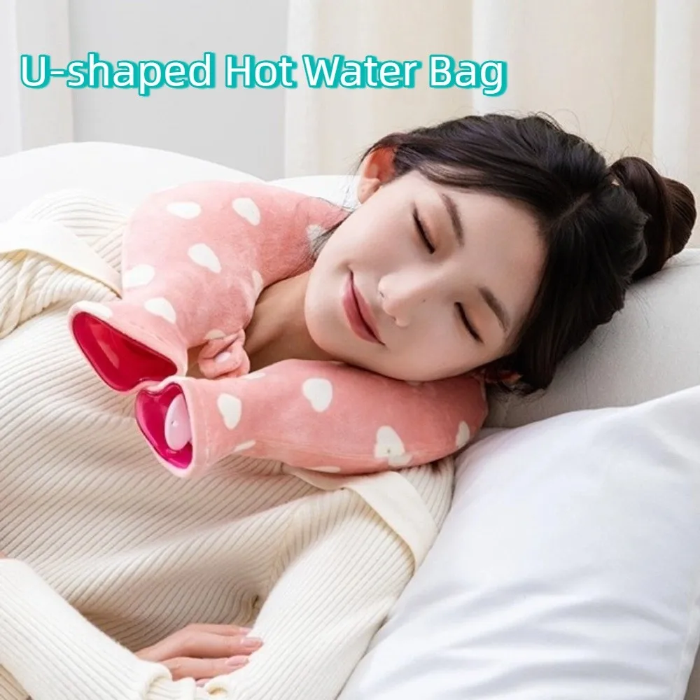 

Thickened U-shaped Hot Water Bag Portable Cold and Hot Use Neck Protector Leak-proof Reusable Hot-water Bag Neck Support