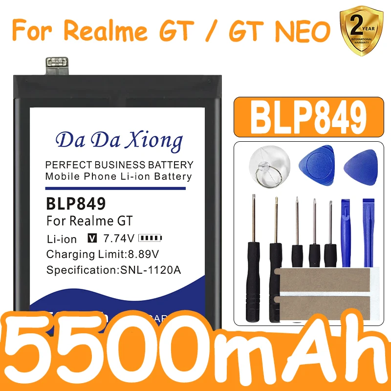 

DaDaXiong Battery BLP849 5500mAh Battery For OPPO Realme GT / Realme GT NEO Mobile Phone replacement Batteries + Free tools