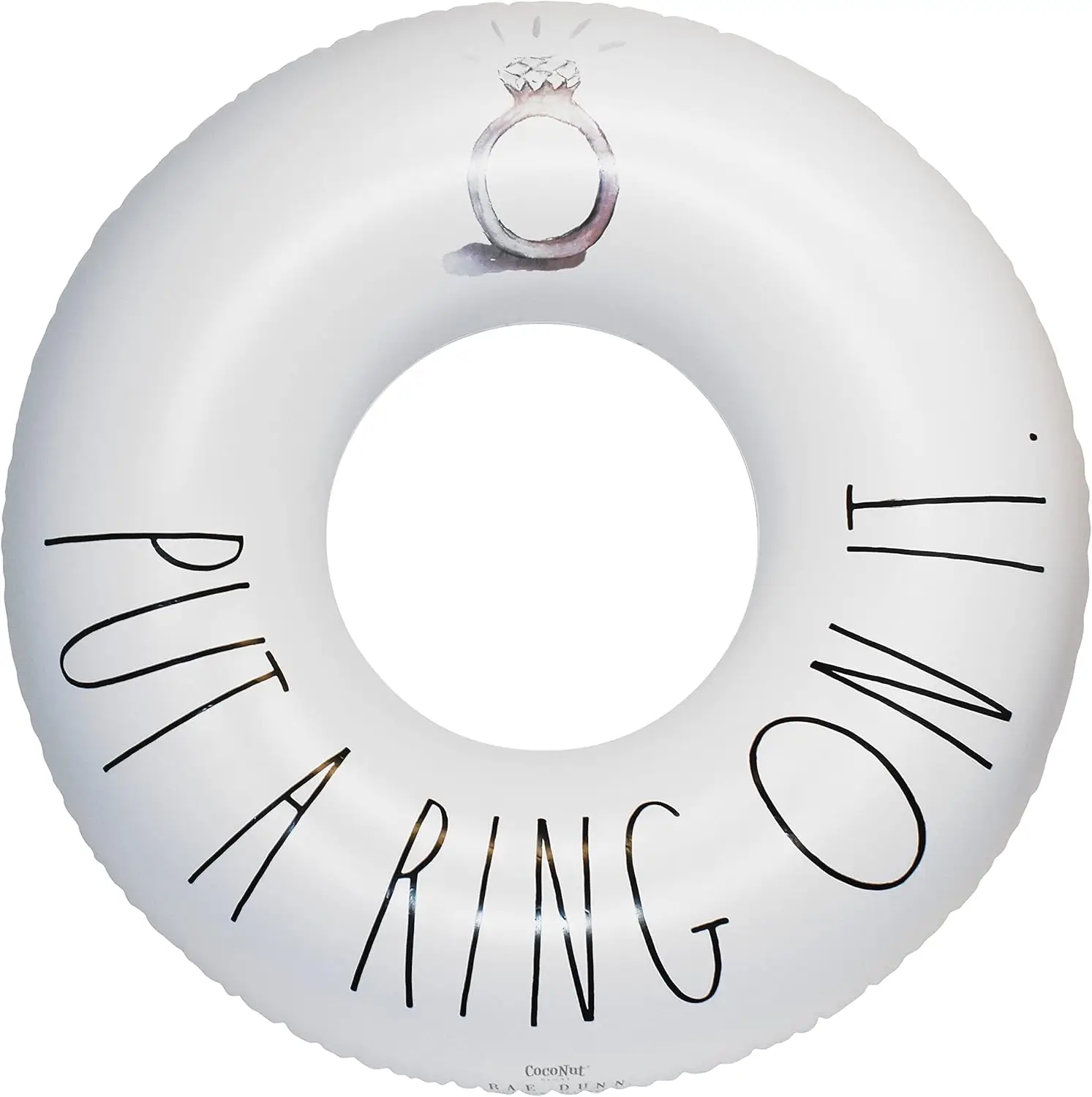 Rae Dunn x Ring Float Adult Size Large 48 Inch Inflatable Raft Durable Water Inner Tube Stable Ride-On for Summer Parties Swim E