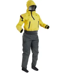 Dry Suit Kayak For Women Waterproof Latex Gaskets Breathable Fabric Dual-adjustable Overskirt, Hook-and-loop Neoprene Locks Down