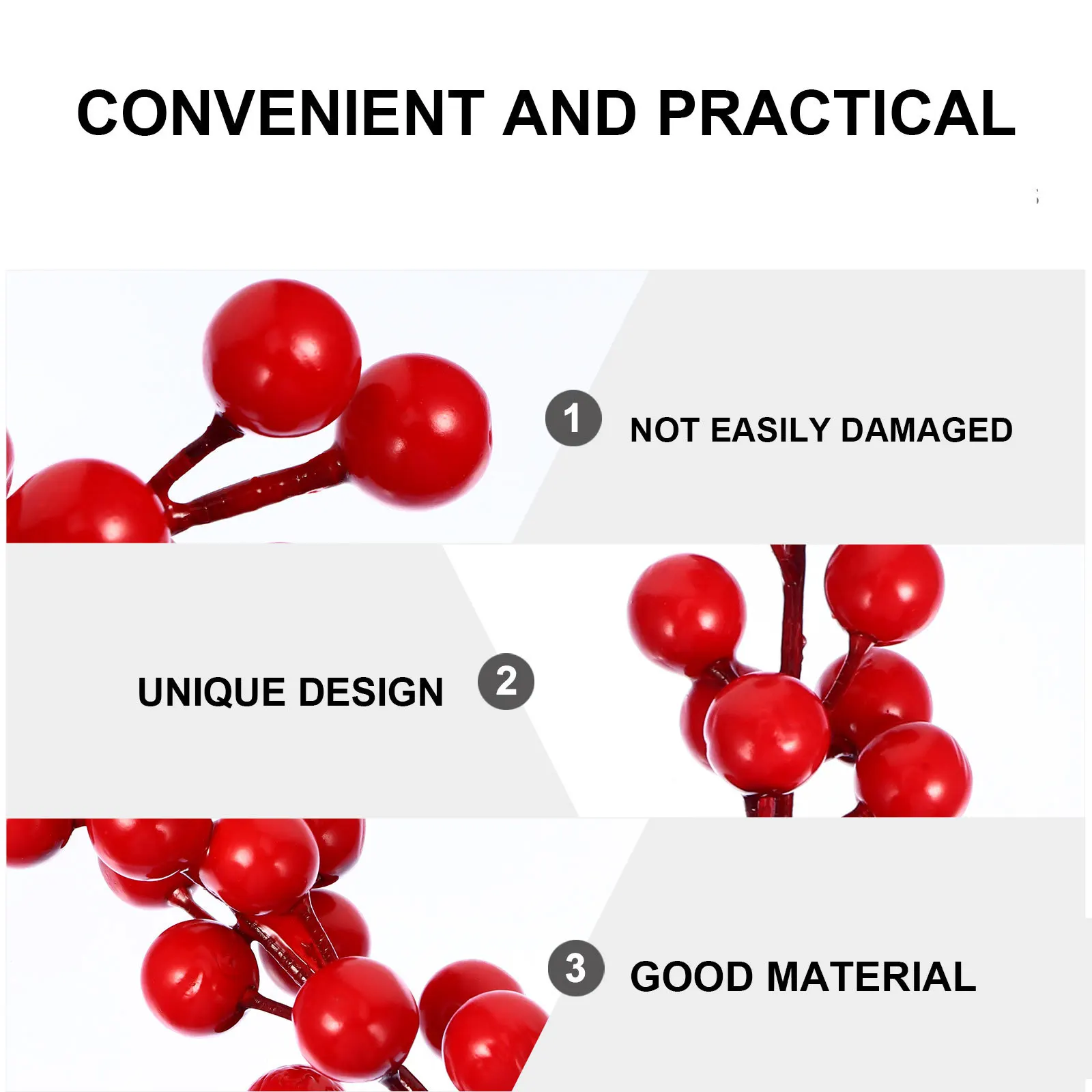 

20Pcs Artificial Red Berry Branches Bright Vivid Colors Xmas Party Decoration Home Decor Simulation Christmas Berry Flower