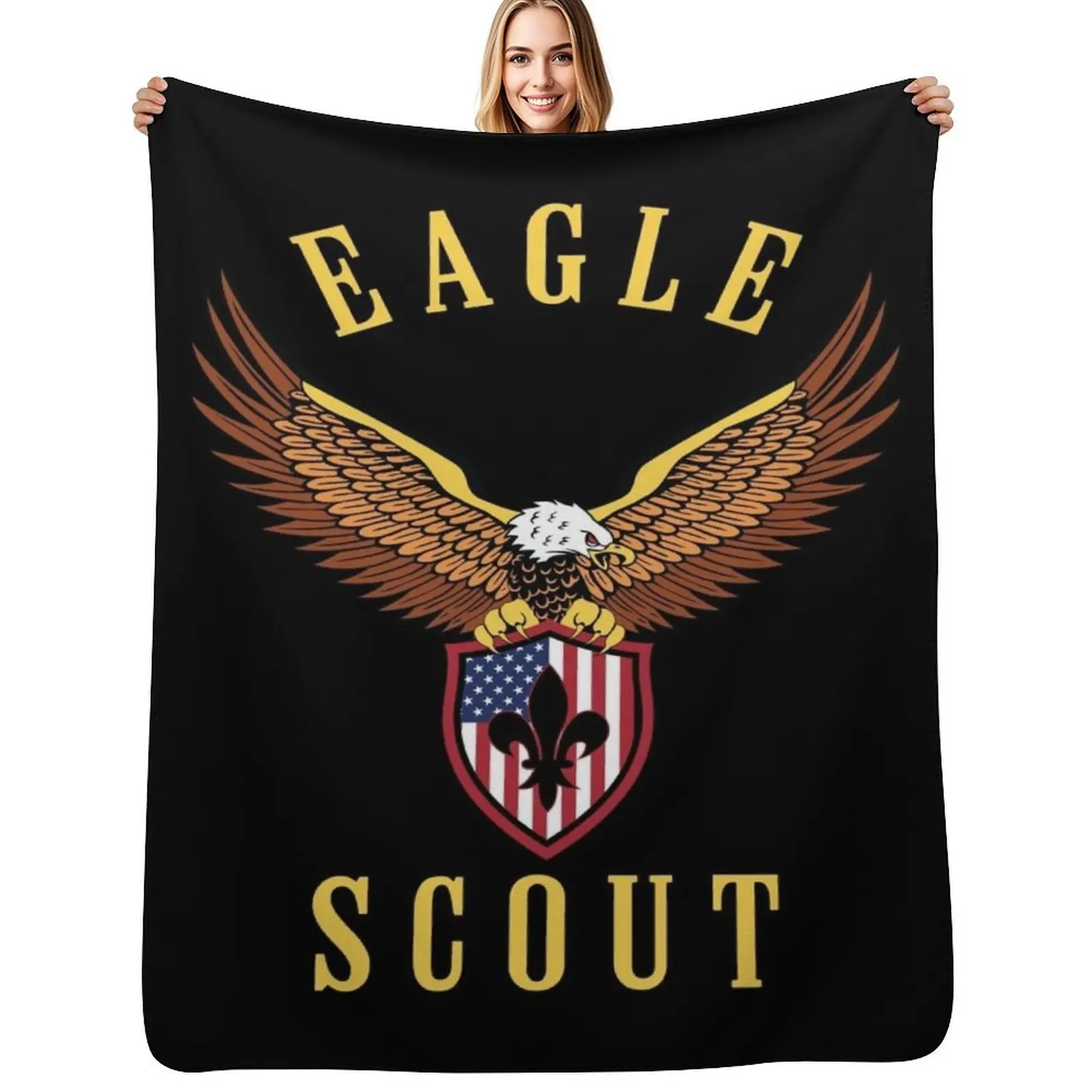 

American Eagle Scout Throw Blanket Picnic Thermals For Travel Hair Hairy Blanket