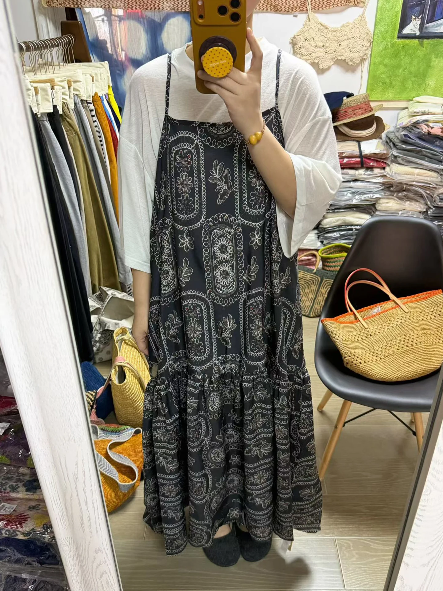

Retro Black Embroidered Summer Vacation Style off Shoulder Dress plus Size Women's Clothing Spring Autumn Season Ladies Dress