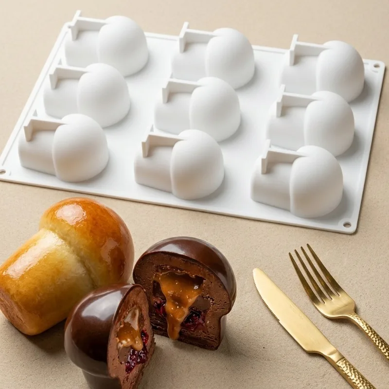 New 9-Cavity Mushroom Silicone Baking Mold  DIY Cake Tool for French Desserts Puddings Candies Chocolates Crisp Pastries Mould
