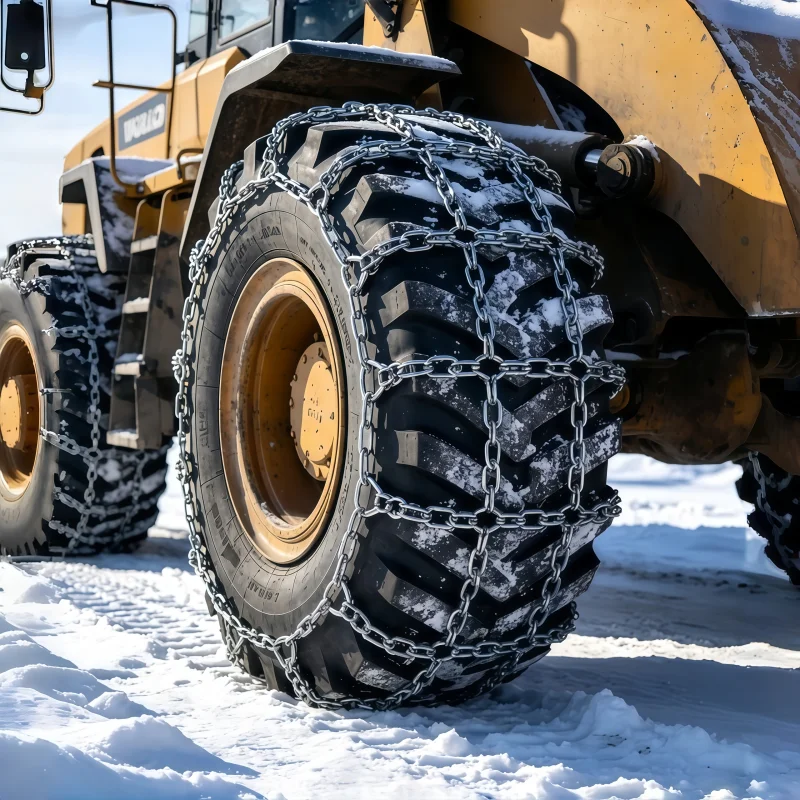 Tire Anti-Skid Protection Chain for XCMG SANY Liugong Shantui Excavator Loader Cold-Resistant for Harsh Climates
