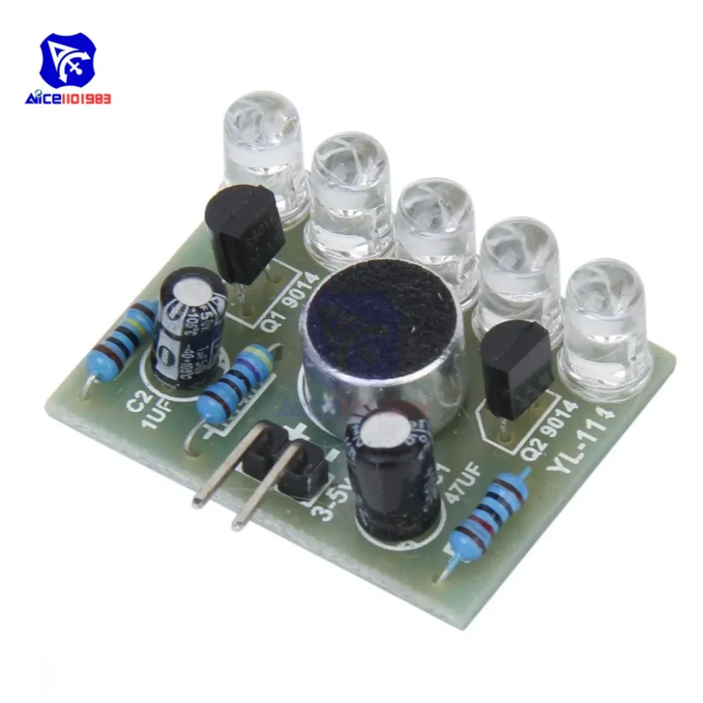 diymore Voice Detect Sensor Board Sound Control Melody LED Light Indicator Module Electronic Production DIY Kit for Arduino