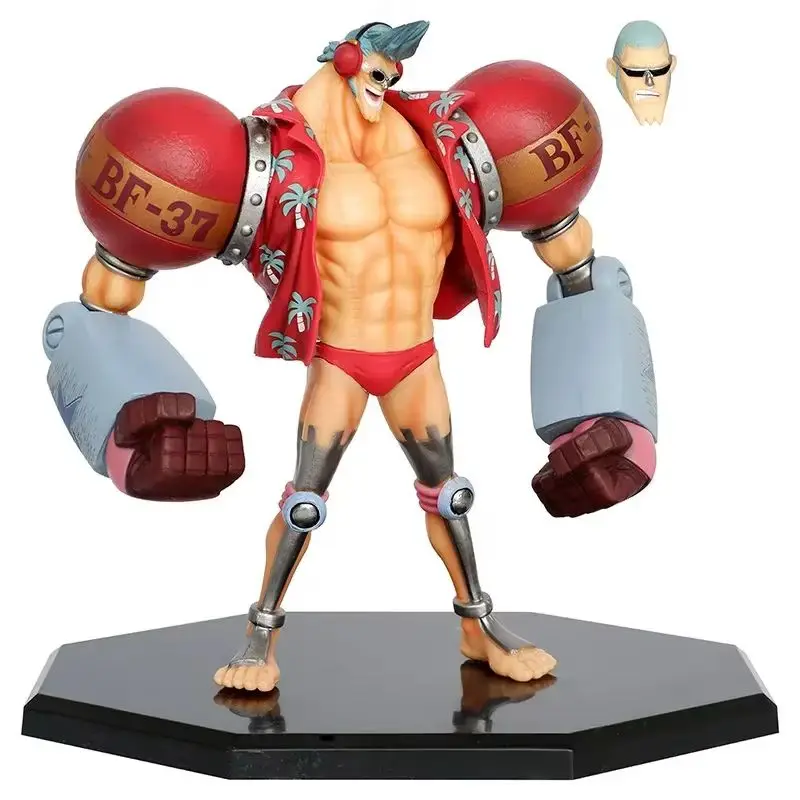 

18cm Anime One Piece Figure Gk Franky Action Figures Double Head Interchangeable Pvc Collectible Ornaments Decoration Toy Gifts