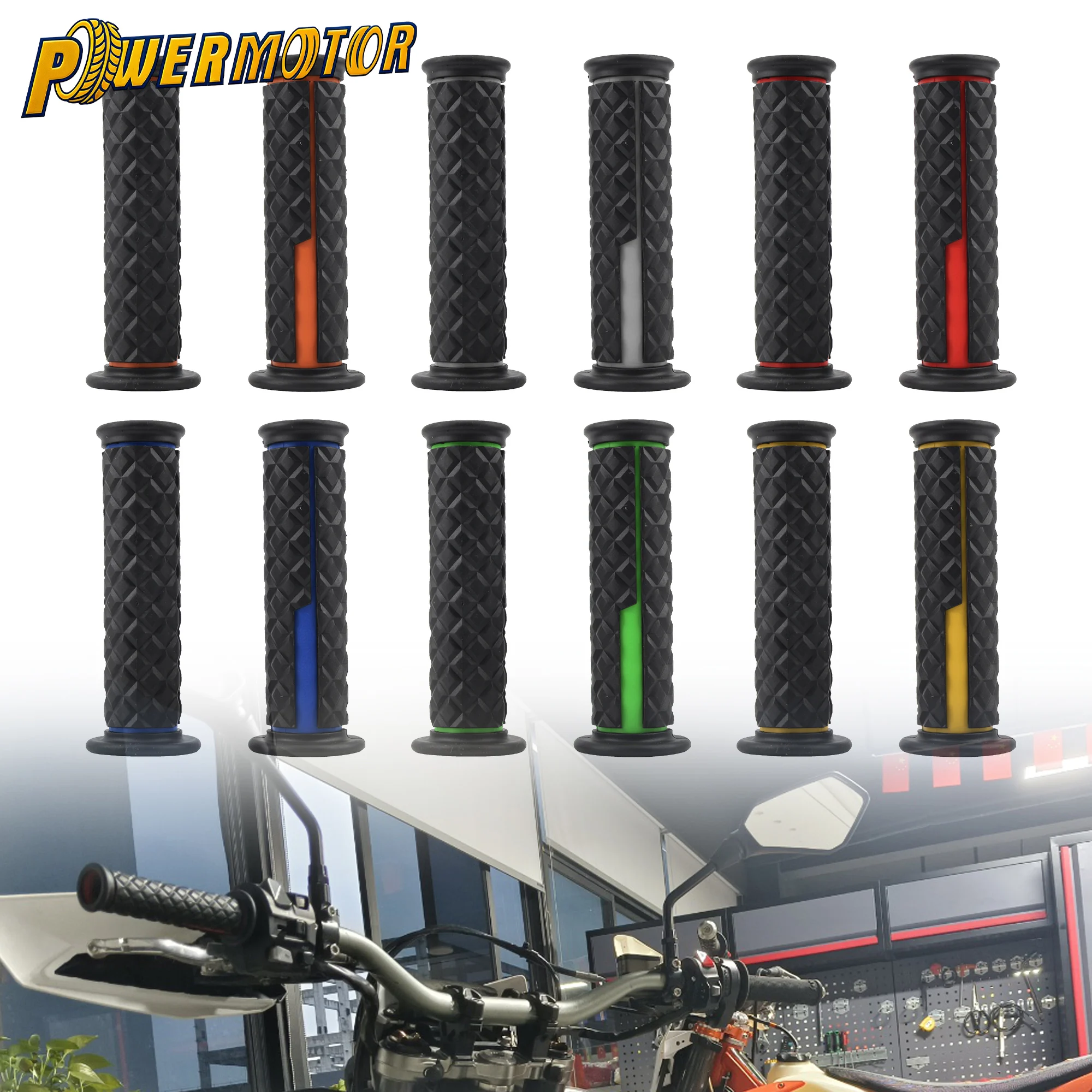 

Motorcycle 22 24mm Grips Handle Bar Two-color Rubber Grips For KTM Honda Yamaha Kawasaki Suzuki Pit Bike Scooter Spare Parts