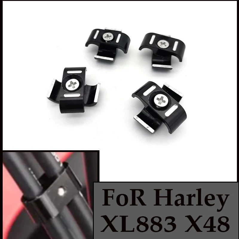 สําหรับ 1984-2021 Harleyทุกรุ่น1Pcs Universalรถจักรยานยนต์เบรคคันเร่งCable Clampผู้ถือคลิปOrganizerสายไฟClamp