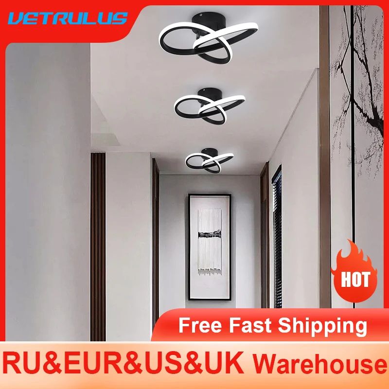 Modern Led Ceiling Light Aisle Chandelier Lamp Corridor Balcony Plafonnier Acrylic Hotel Decoration Home Lustering DIY Luminaire