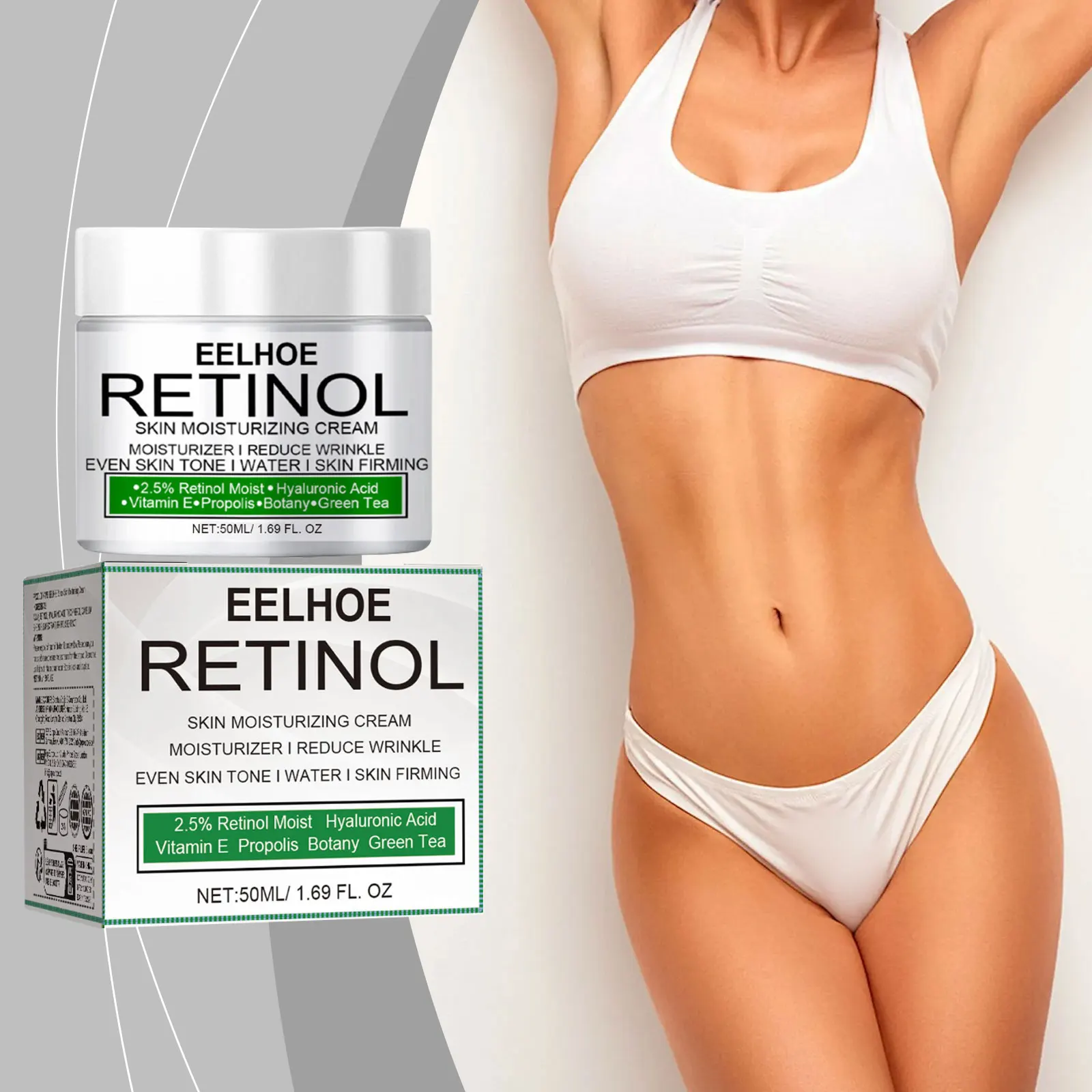 EELHOE レチノール引き締めクリームしわを軽減脇の下膝肘美白スキンケア製品ヒアルロン酸保湿クリーム