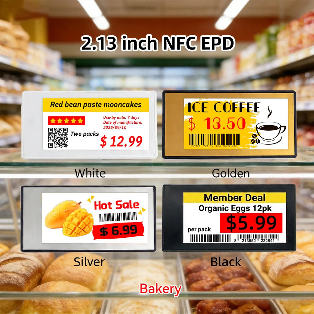 213インチnfc-epdタグ-4色-bwry-バッテリー不要-アプリ制御-スーパーマーケットの棚用