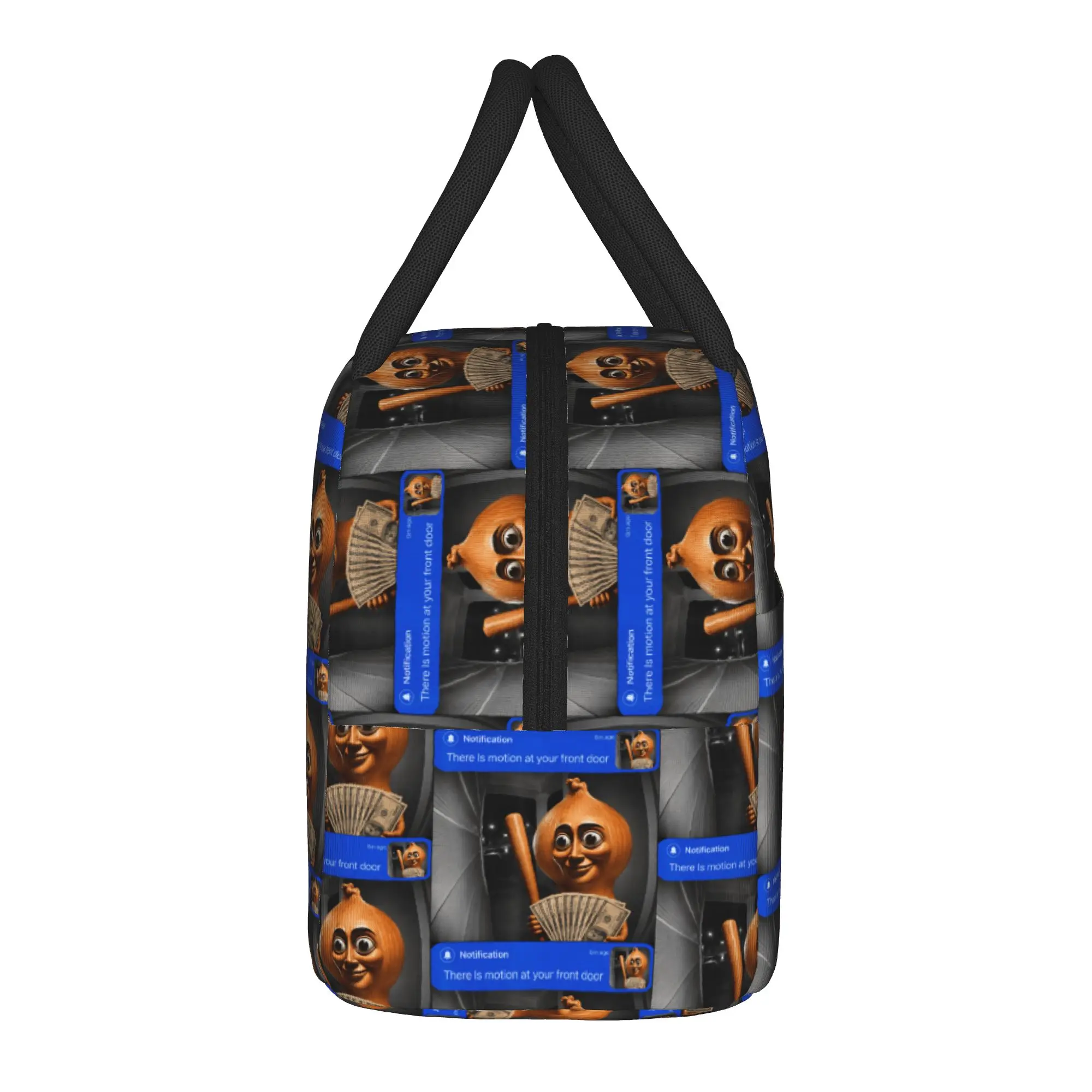 There is Motion at Your Front Door Onion Tung Sahur Lunch Bag  Vintage Lunch Box Outdoor Picnic Thermal Tote Handbags For Child