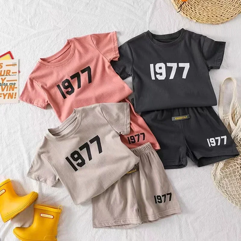 

New Kids Clothes Set T-shirt+Shorts Kids Boy Summer Clothing Set Cute Baby Girls Outfit Set Tee Pants 2024