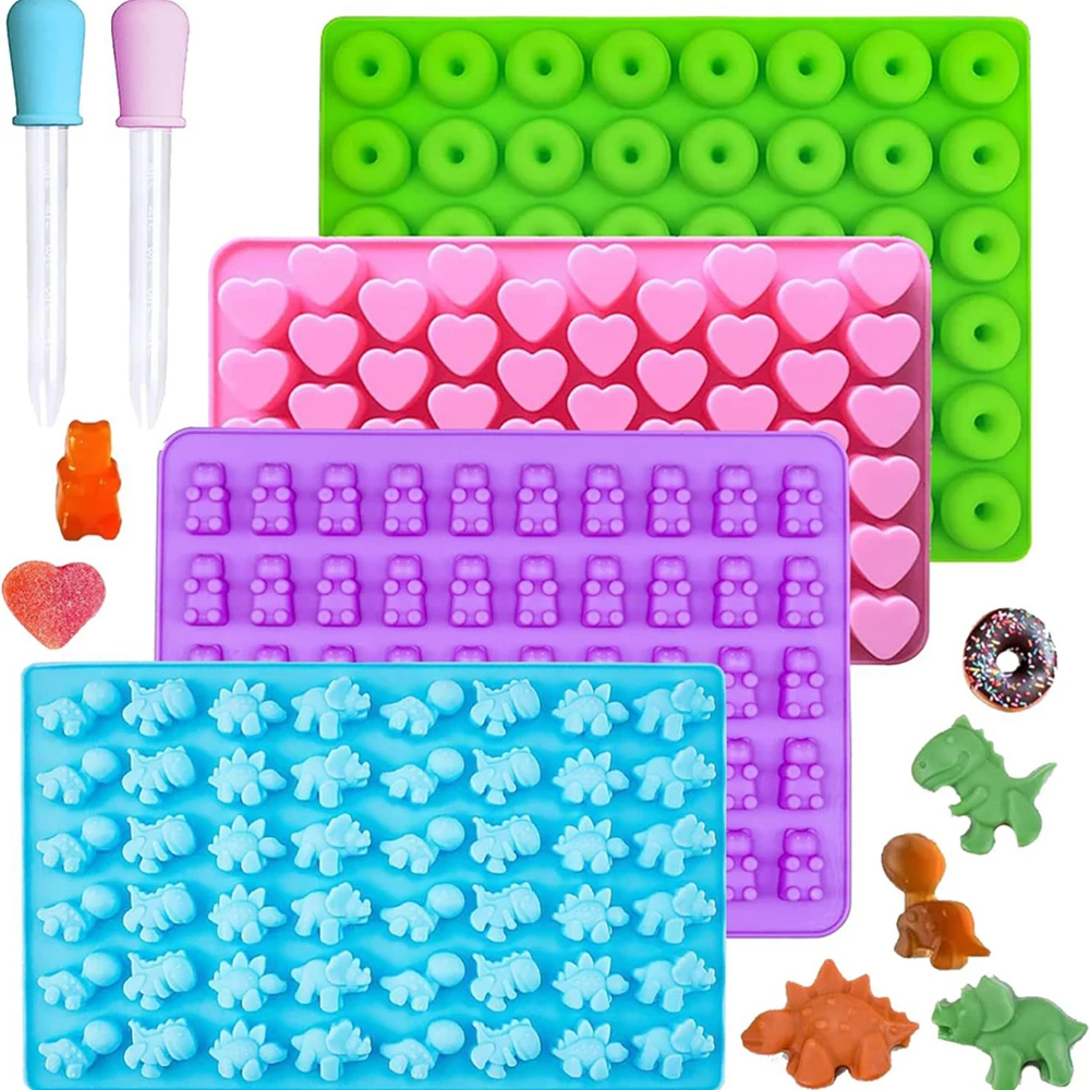 

Gummy Molds For Bear Candy Or Ice Block - Mini Size Chocolate Gummy Molds With 2 Droppers Nonstick-random color