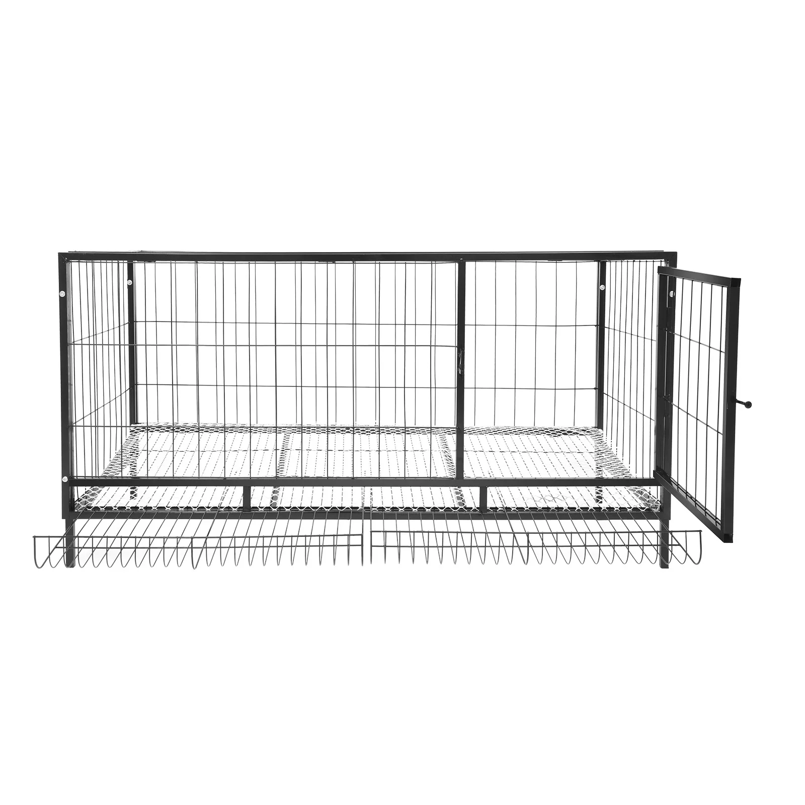 Black Large Chicken Coop for 10 Hens with Automatic Egg Collection, Indoor Outdoor Wooden Aviary Hen House with Nesting Boxes & Waterproof Roof, Easy Clean Tray for Backyard Poultry Chicken Farm