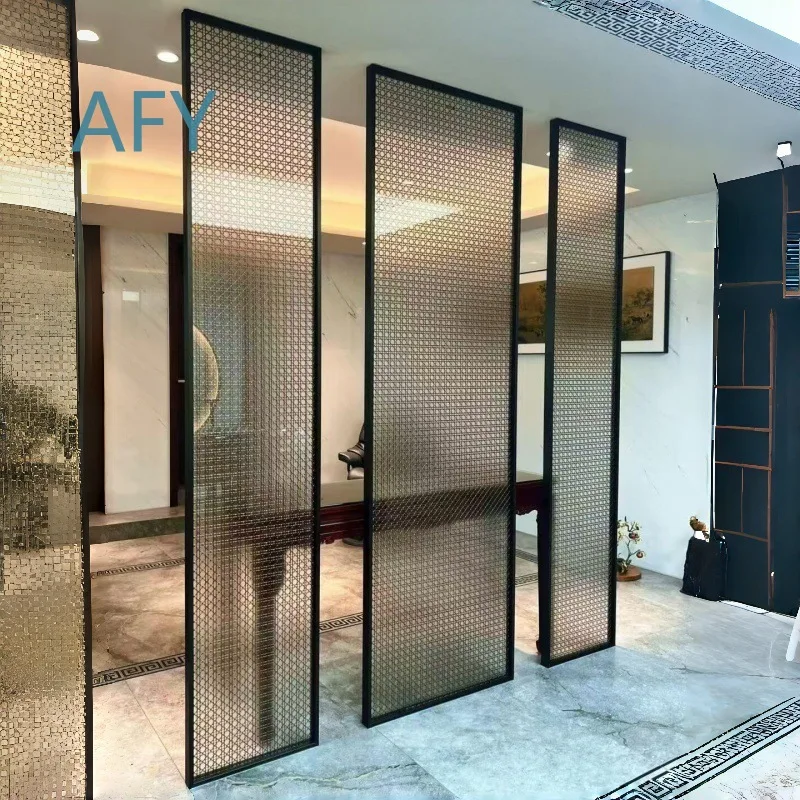 Premium Stainless Steel Art Wire Glass Partition Screen for Villa Living Room Hotel Office Home Decor Modern Room Divider