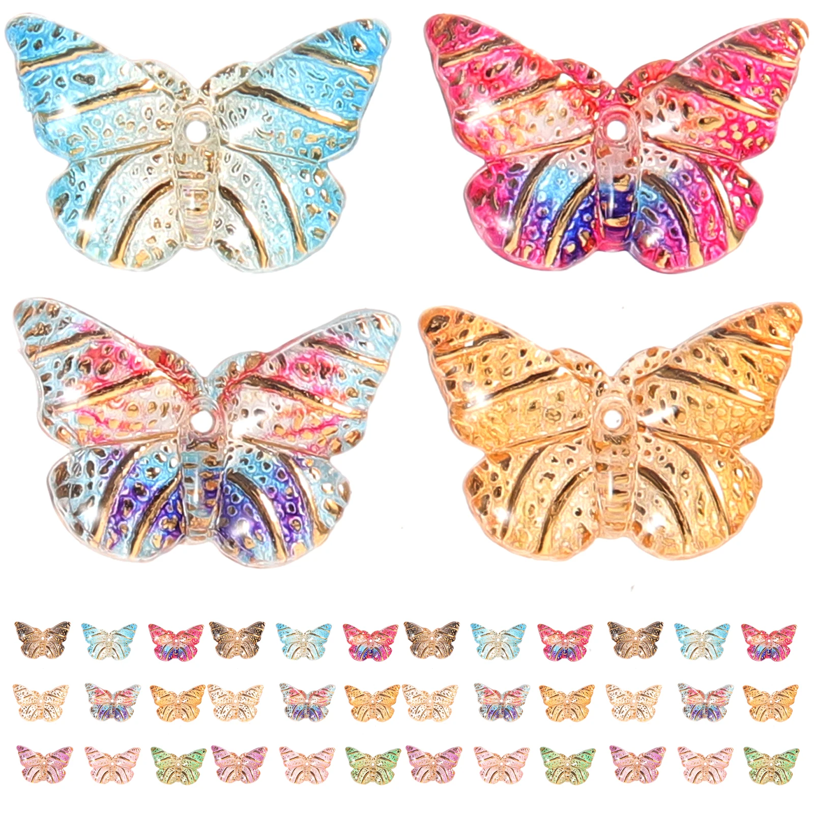 

100 pcs Wing Decorative Butterfly Charms Charms Jewelry Making Crafts Butterfly Charm Storage Decorative Creative Supplies