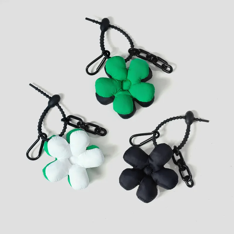 Luxury Keychain Black Green Couples Matching Bag Charm Flower Accessories Man Boyfriend Gift Cute Lanyard with Door Credencial