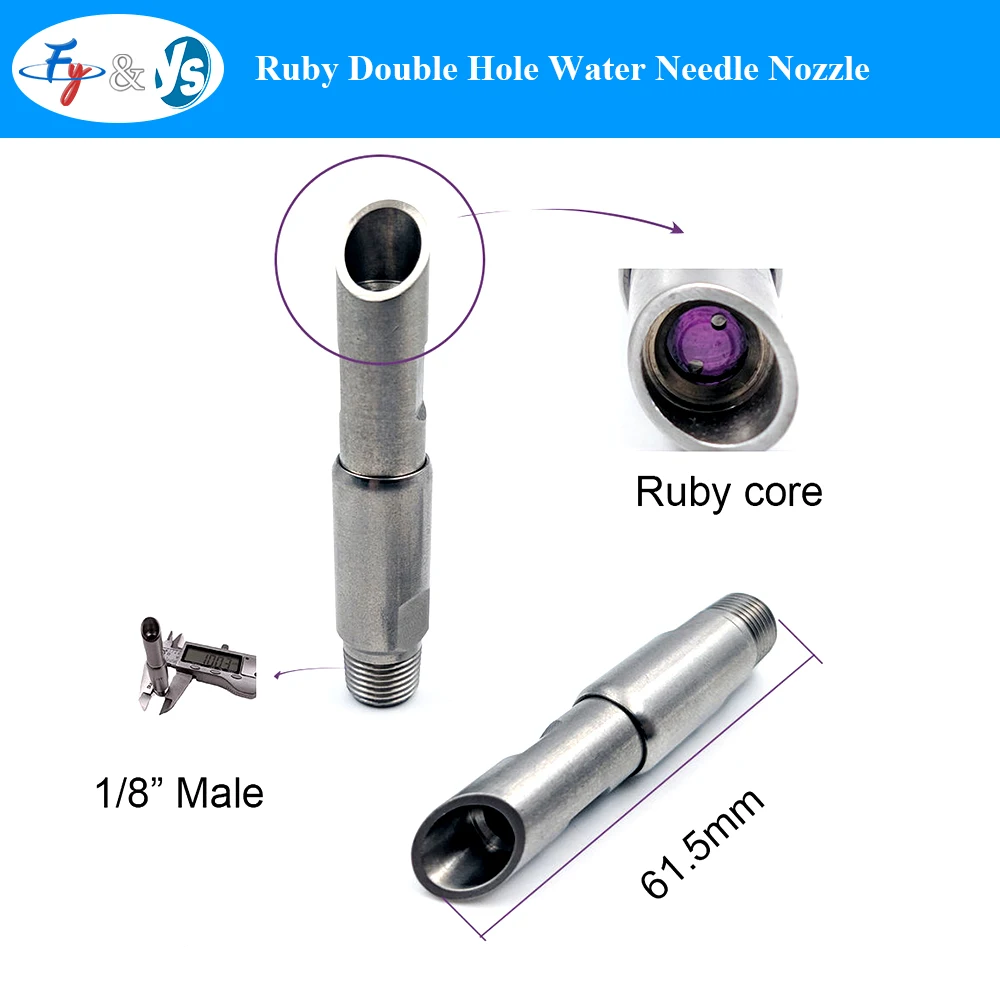 High Precision Ruby Insert Nozzle Stainless Steel Body for Water Jet Cutting and Landscape Fogging