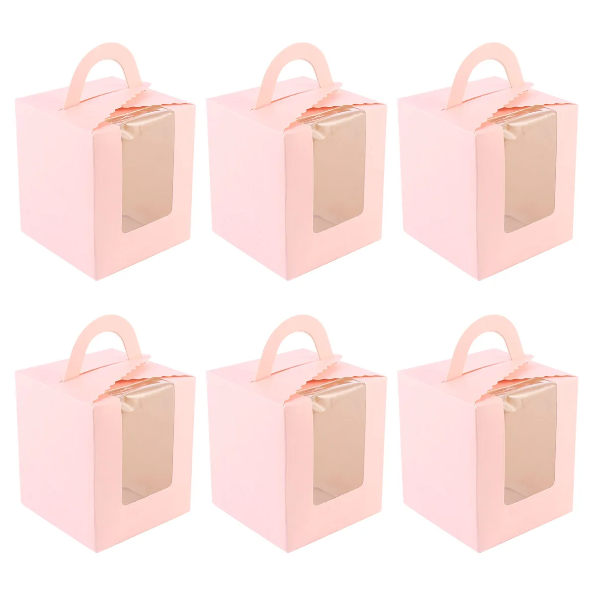 

50 Pcs Cupcake Boxes Square Containers Cake Packing Box Chocolate Case Muffin Cookie Paper Food Grade Environmental Hygiene