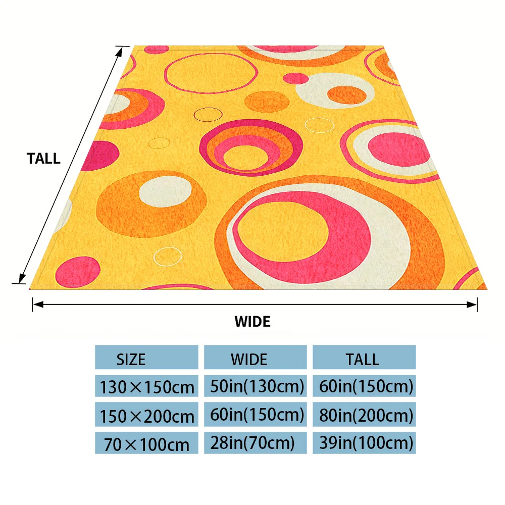 Orange Pink Concentric Circles Winter And Summer French Plush Blanket Soft And Fluffy Comfortable Wool Blanket Sofa Ideal Gift