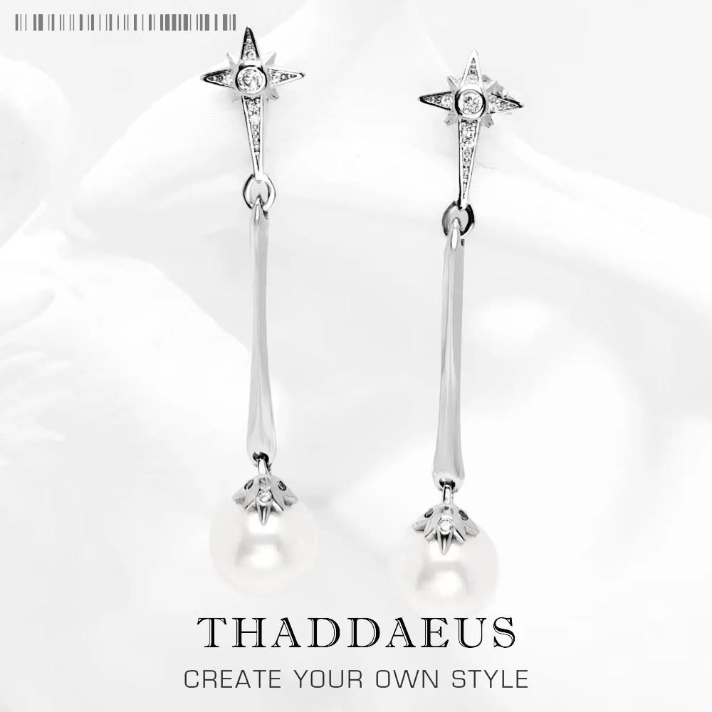 

Earrings Freshwater Pearl Star New Vintage 925 Sterling Silver Gift For Women High Quality Fine Jewelry