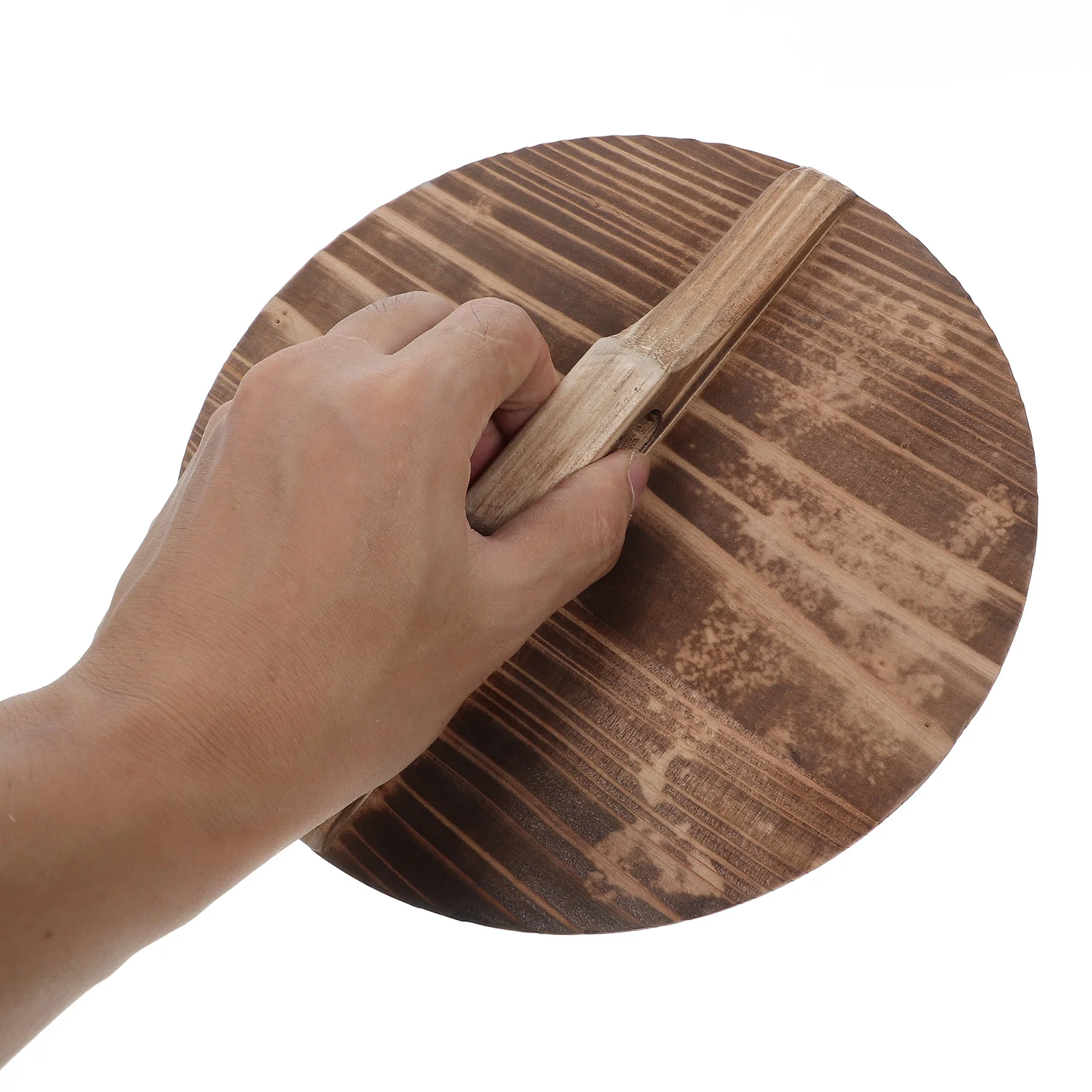 Chinese Wooden Wok Lid Work on Anti-overflow Pot Cover Solid Oil Splashing Fittings