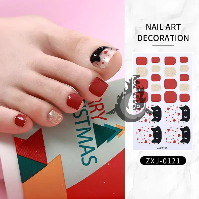 Spedizione gratuita 22 punte adesivi per unghie dei piedi adesivo per unghie dei piedi nail art polacco avvolge bellezza decorazione del piede forniture manicure