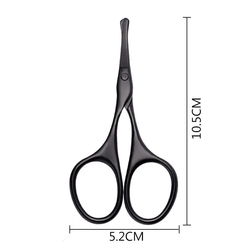 Rounded Tip Nose Hair Scissors Stainless Steel Safety Grooming Shears for Nose Beard Eyebrow Trimming Easy to Clean Safe Home