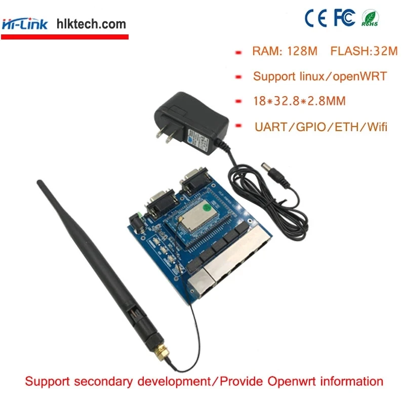 serial UART wifi wireless mt7688 module RAM128m flash 32M Ethernet Router Module HLK-7688A openwrt