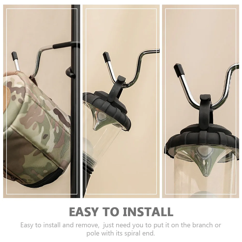 

2pcs Camping Pole Light Hooks Spiral Rubber Sleeve Tent Lamp Hanger For Outdoor Camping Hiking Fishing Gathering Lightweight