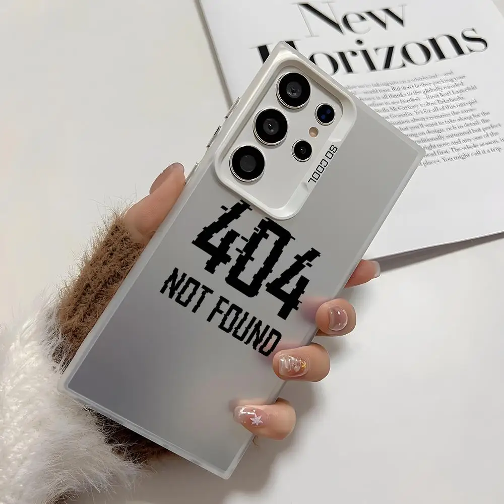 404 لم يتم العثور على جراب هاتف لهاتف سامسونج جالاكسي S25 Edge S24 S23 S22 S21 S20 Ultra Funda حافظة هاتف فضية ملونة من السيليكون